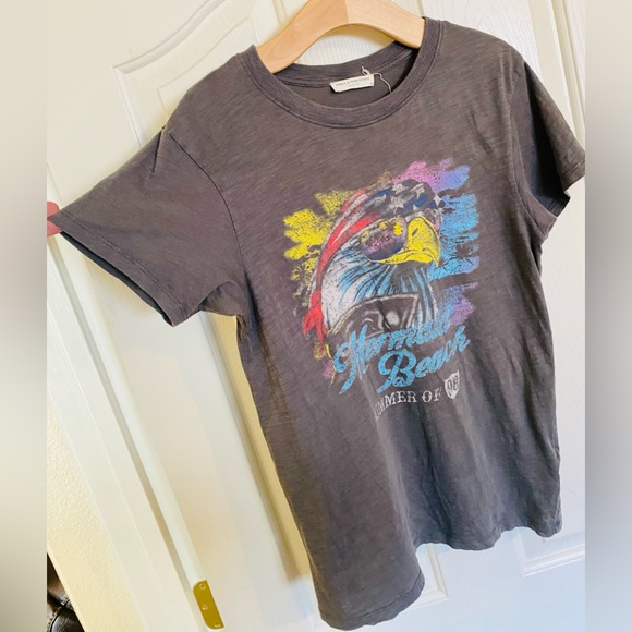 EUC Spell & the Gypsy Collective Charcoal Eagle Island Organic Biker Tee - Picture 10 of 16